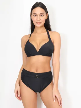 Bikini push-up à détails dorés- Noir