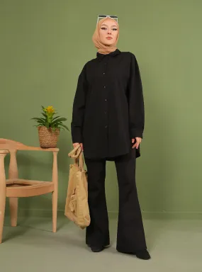 Boyfriend Shirt Tunic Black