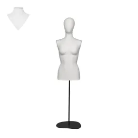 Buste femme EU38 tissu blanc pied caillou en noir mat