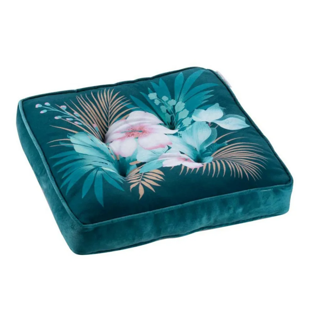 Coussin de sol imprimé "kely" 40x40cm vert