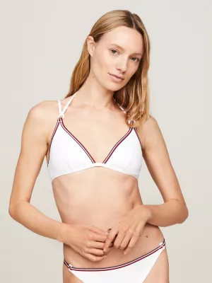 Haut de bikini triangle Global Stripe | Blanc | Tommy Hilfiger