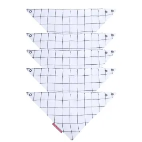 Lot de 5 bavoirs bandana coton bio* Doudou blanc - Little Crevette