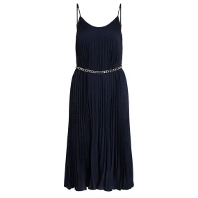 Michael Kors Robe en satin plissé bleu nuit