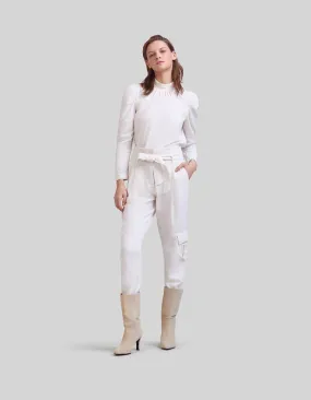 Pantalon battle calcaire coton bio taille ceinturée Femme