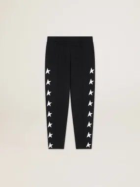 Pantalon de jogging homme noir avec étoiles blanches | Golden Goose
