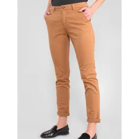 Pantalon slim dily 6 marron femme - Le Temps Des Cerises | wimod