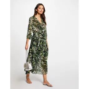 Robe longue fluide avec imprimée feuille vert  | 3 Suisses