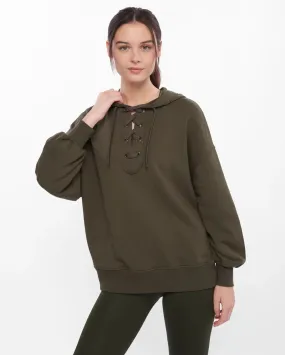 Sweat à capuche kaki LUCY