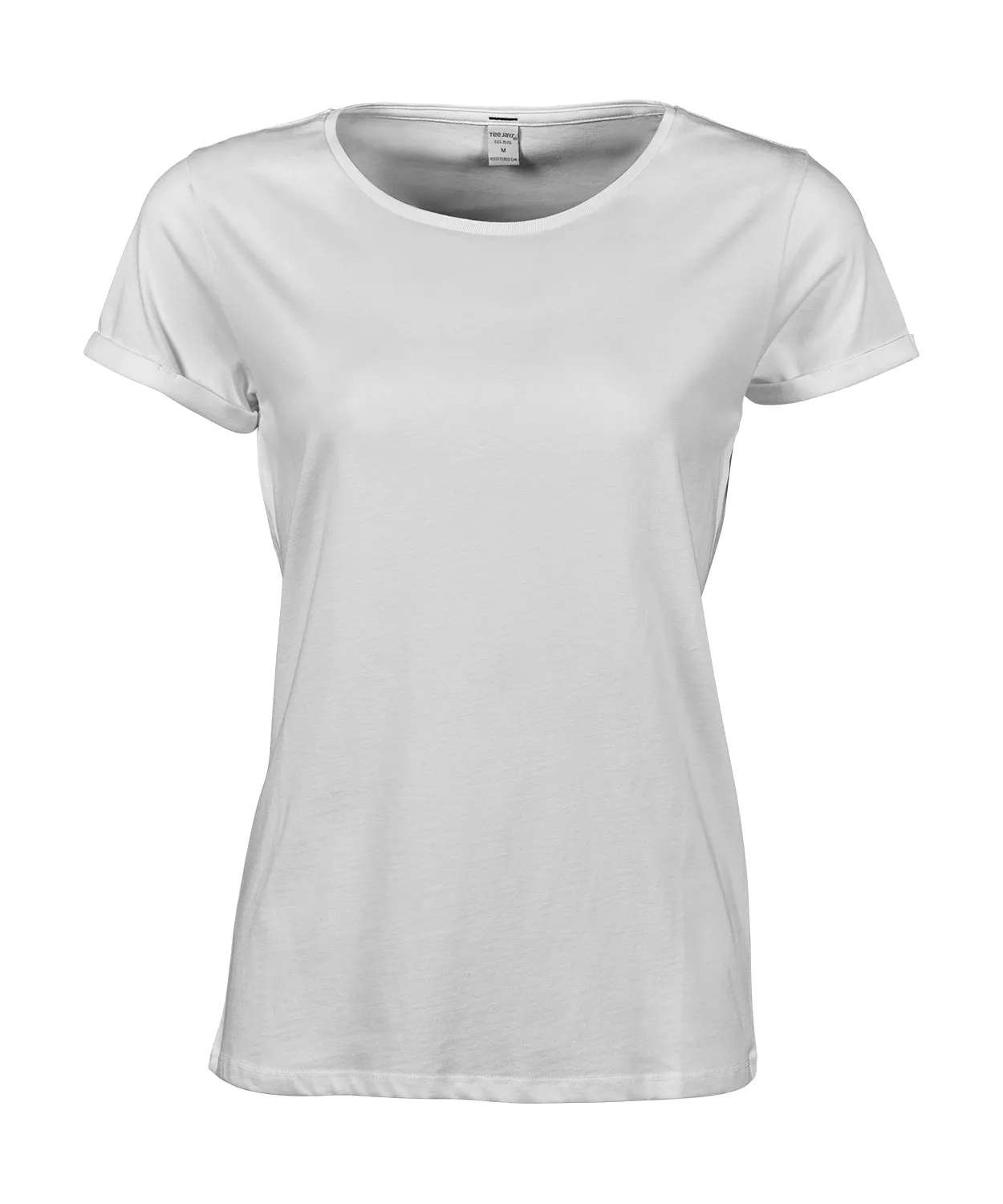 T-shirt manches courtes Femme - manches enroulées - 5063 - blanc 