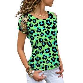 Tee-Shirt Léopard Vert
