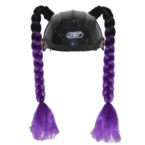 Tresse pour casque moto - Violet/Noir