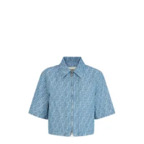 Veste - Veste en denim FF bleu clair | Fendi